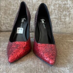 FIONI Clothing Red Sparkle Heels